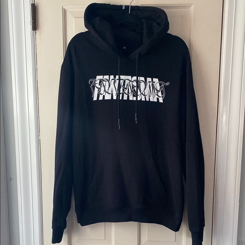 Trendy Black Graphic Hoodie